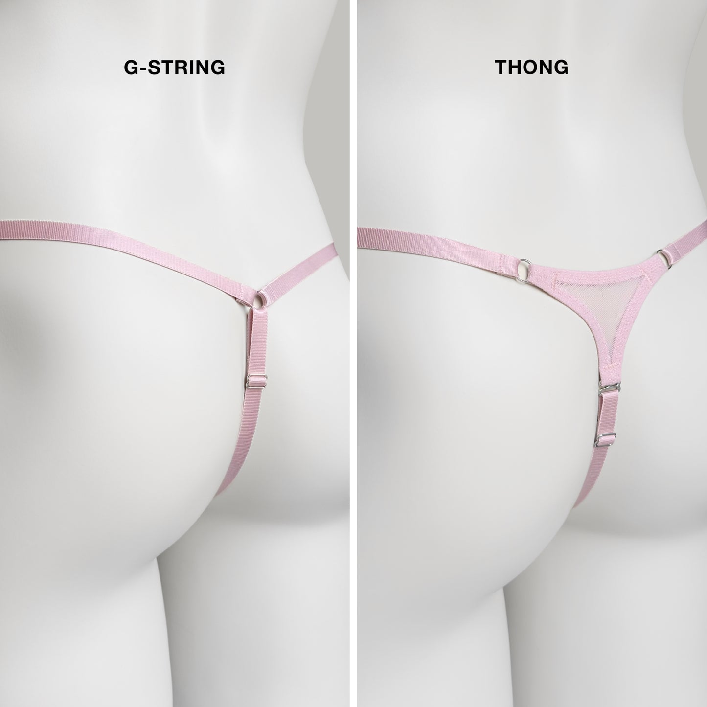 Mesh Support Thong For Chastity Cage (Dusty Rose)