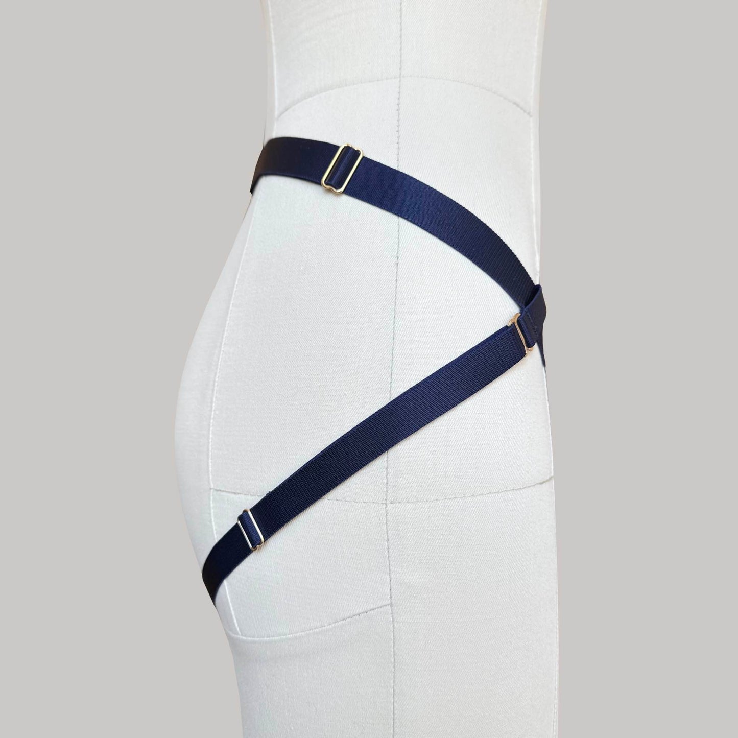 Elastic Strap On Harness "Selene" (Navy)