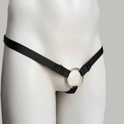 Monochrome Three Straps Support Belt For Chastity Cage (Black)