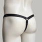 Monochrome Three Straps Chastity Cage Support Belt Black