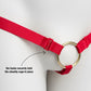Monochrome Three Straps Support Belt For Chastity Cage (Red)