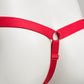 Monochrome Three Straps Support Belt For Chastity Cage (Red)