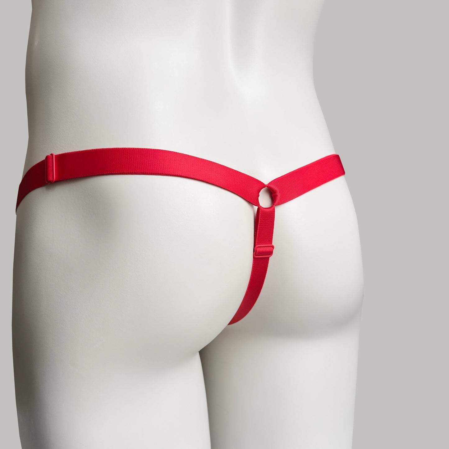 Monochrome Three Straps Support Belt For Chastity Cage (Red)