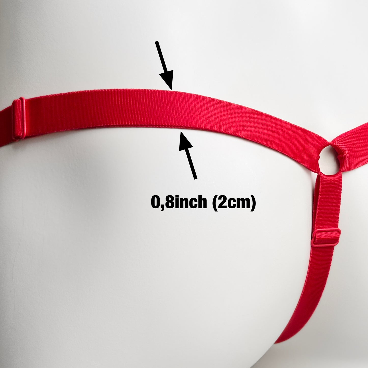 Monochrome Three Straps Support Belt For Chastity Cage (Red)