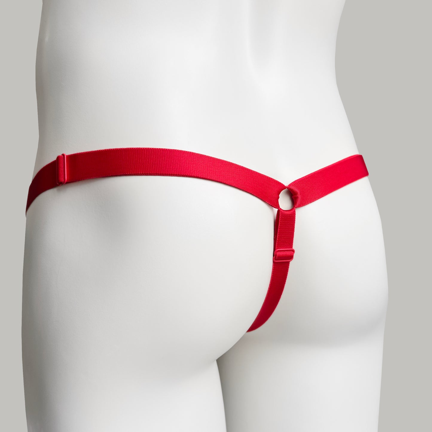 Monochrome Three Straps Support Belt For Chastity Cage (Red)