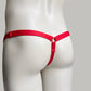 Monochrome Three Straps Chastity Cage Support Belt Red