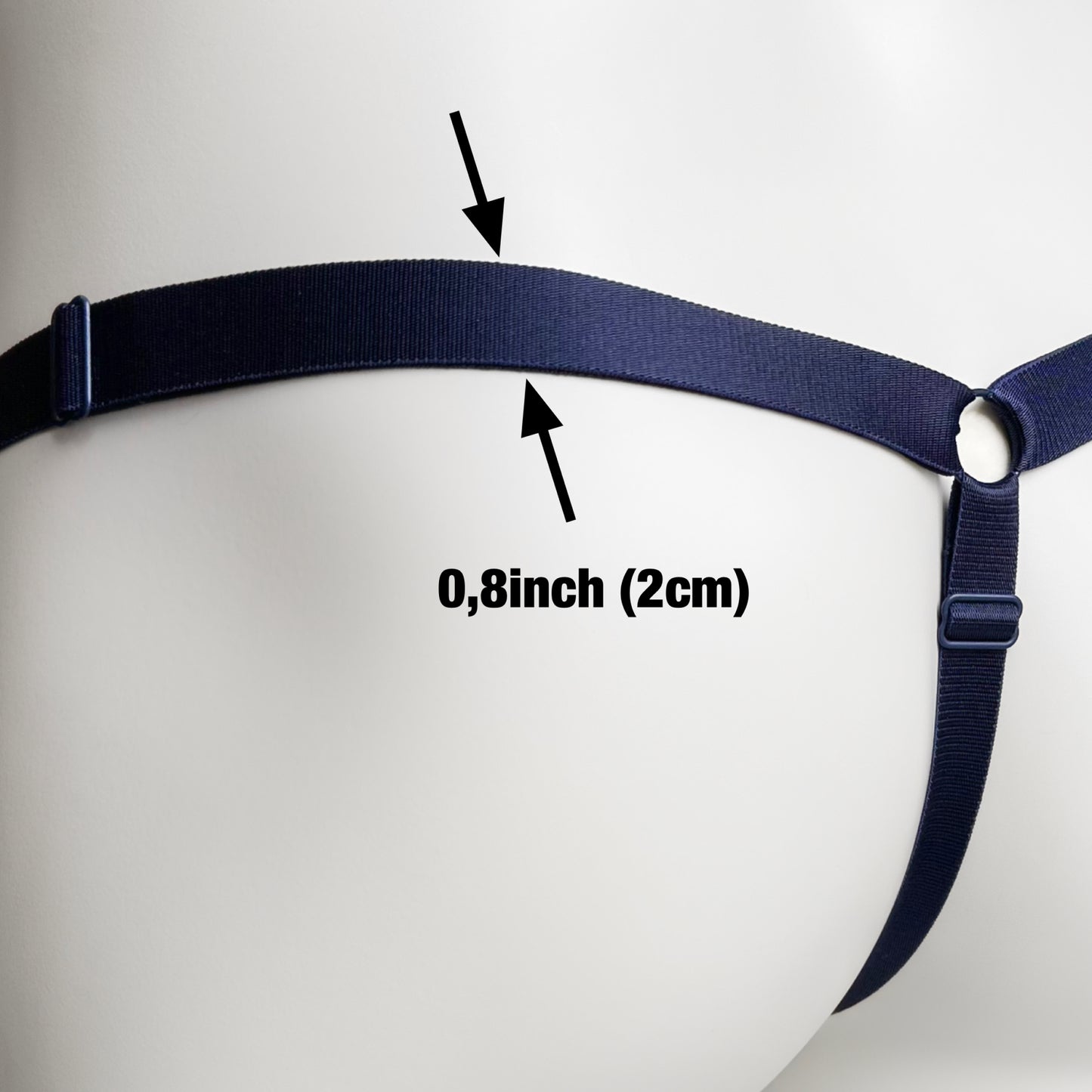 Monochrome Three Straps Support Belt For Chastity Cage (Navy)