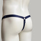 Monochrome Three Straps Chastity Cage Support Belt Navy
