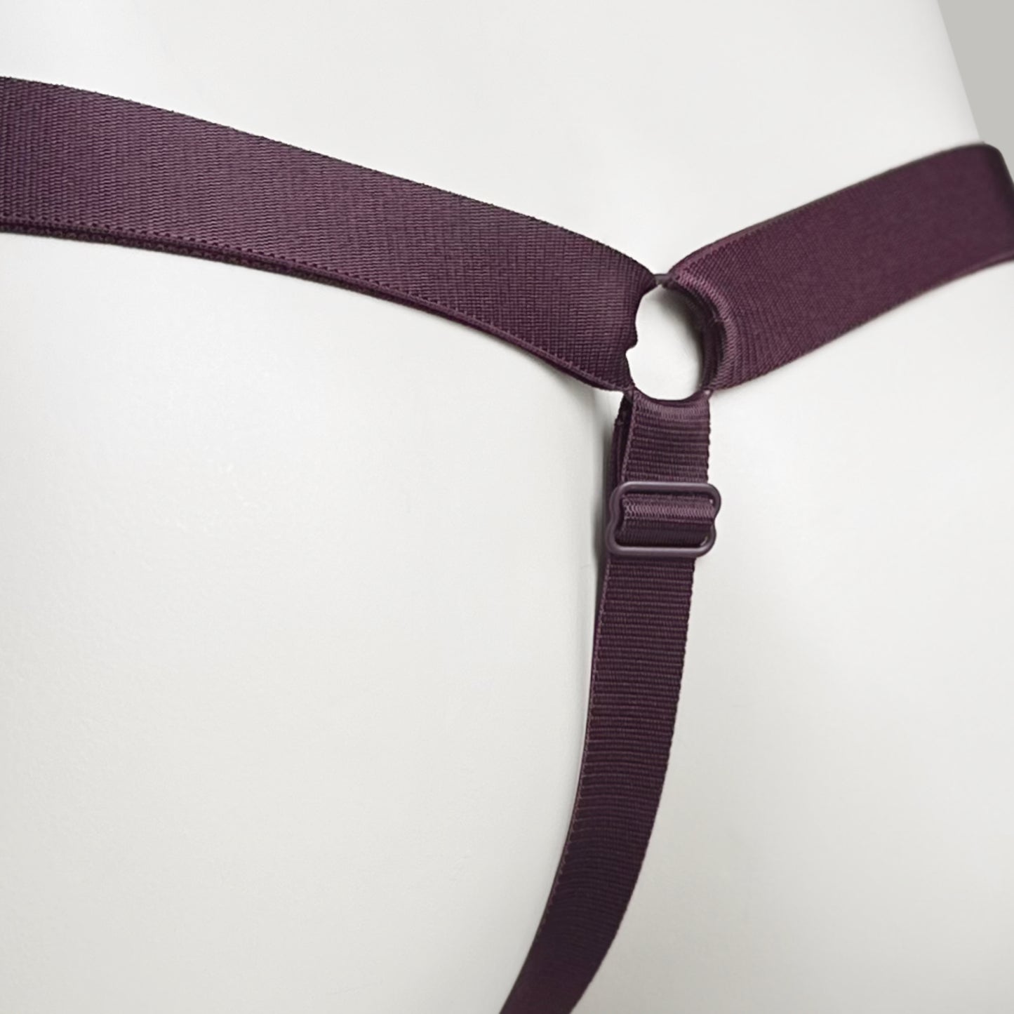 Monochrome Three Straps Support Belt For Chastity Cage (Burgundy)