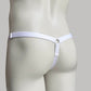 Monochrome Three Straps Chastity Cage Support Belt White