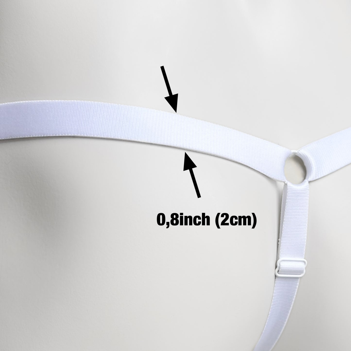 Monochrome Three Straps Support Belt For Chastity Cage (White)