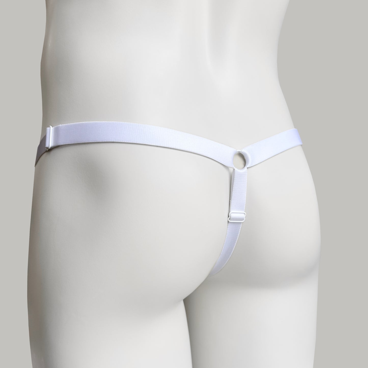 Monochrome Three Straps Support Belt For Chastity Cage (White)