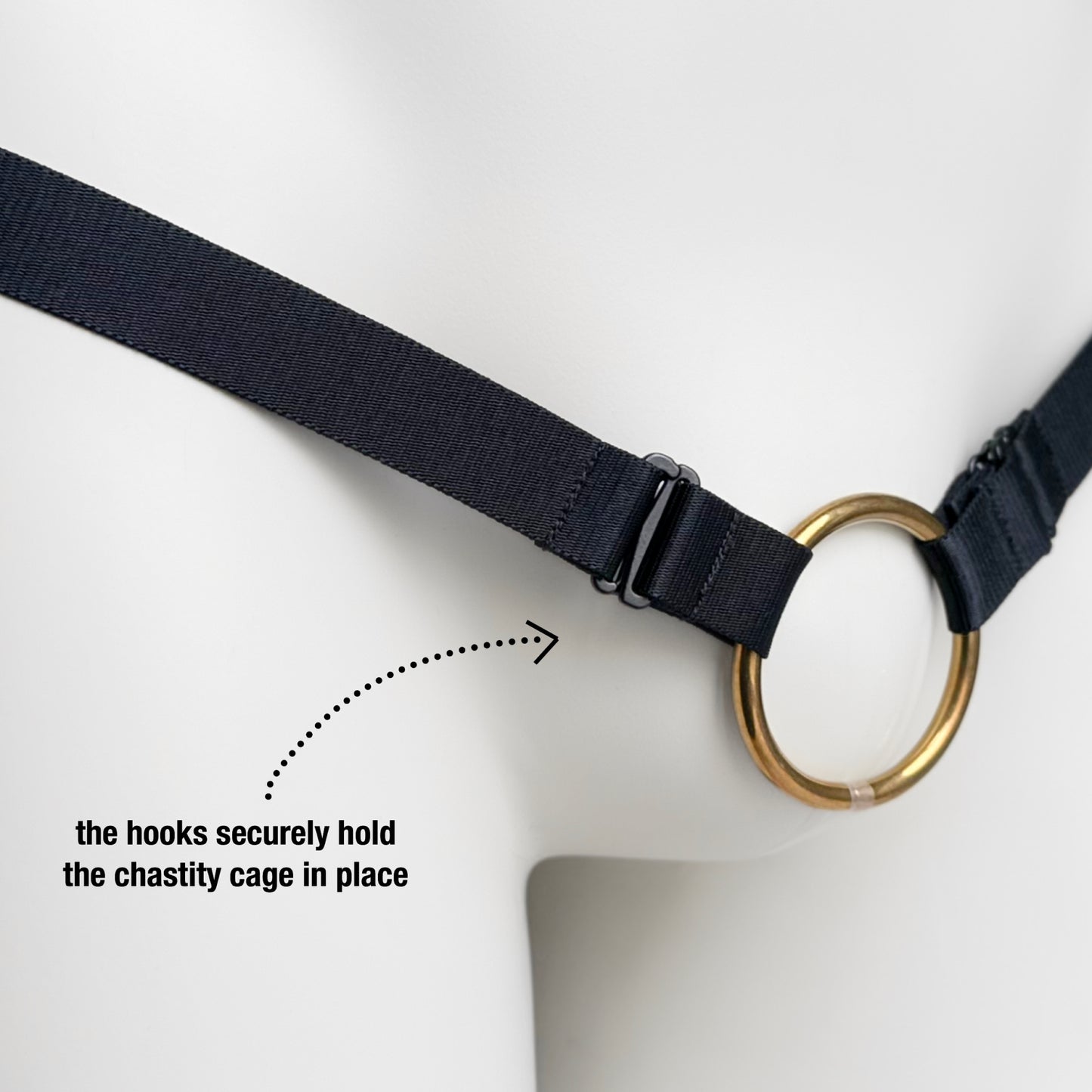 Monochrome Two Straps Support Belt For Chastity Cage (Black)