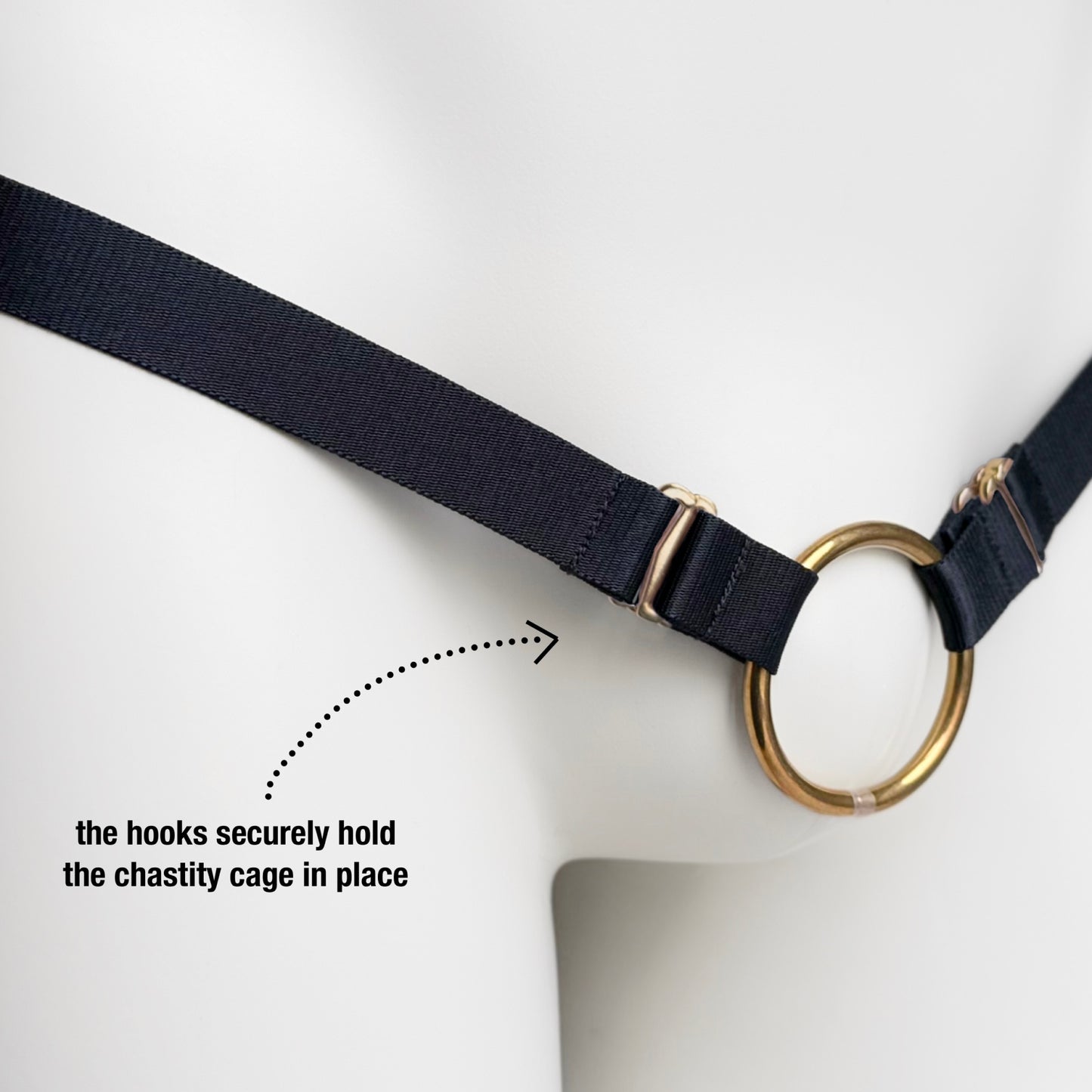 Two Straps Support Belt For Chastity Cage (Black)