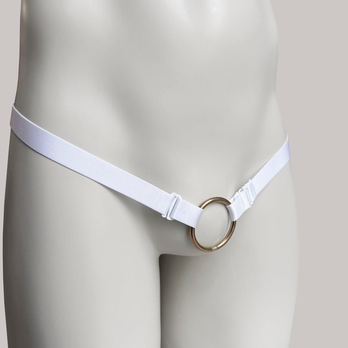 Monochrome Two Straps Support Belt For Chastity Cage (White)