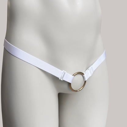 Monochrome Two Straps Support Belt For Chastity Cage (White)