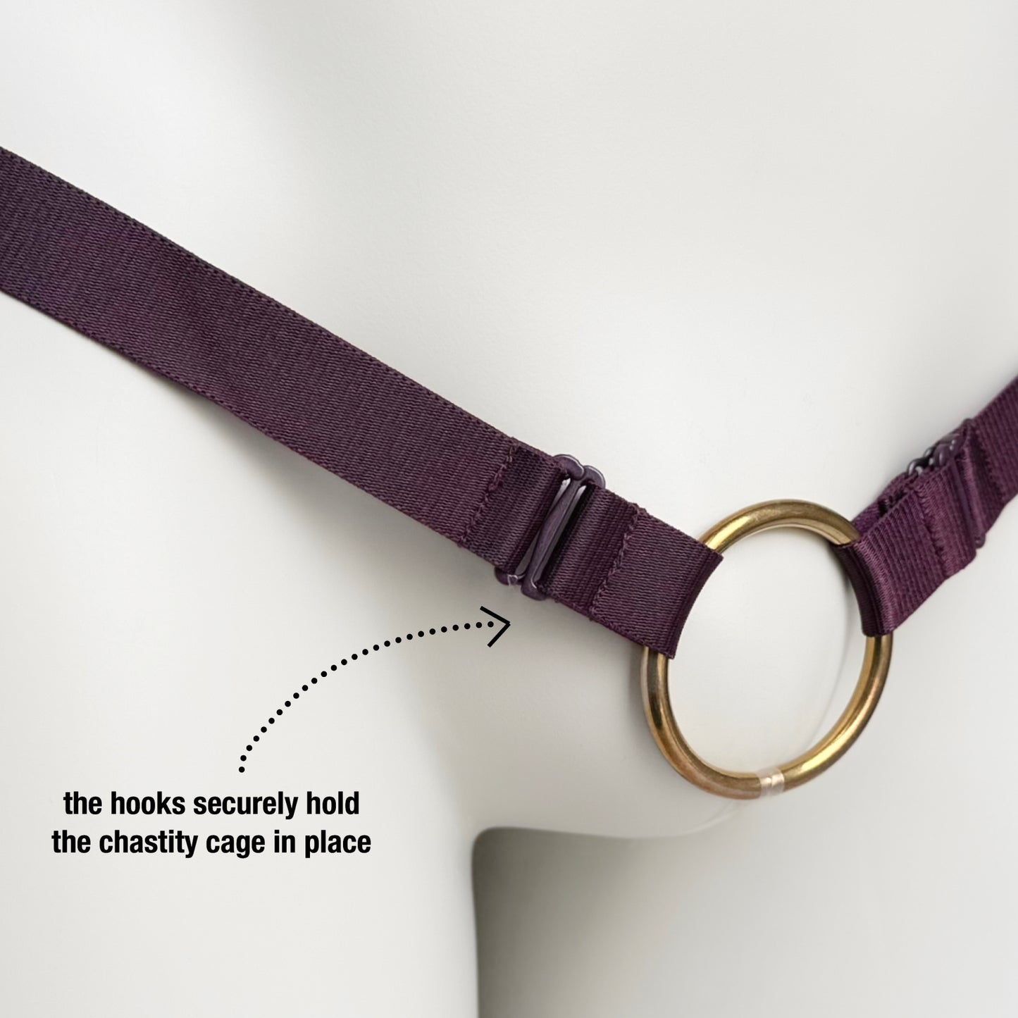 Monochrome Two Straps Support Belt For Chastity Cage (Burgundy)