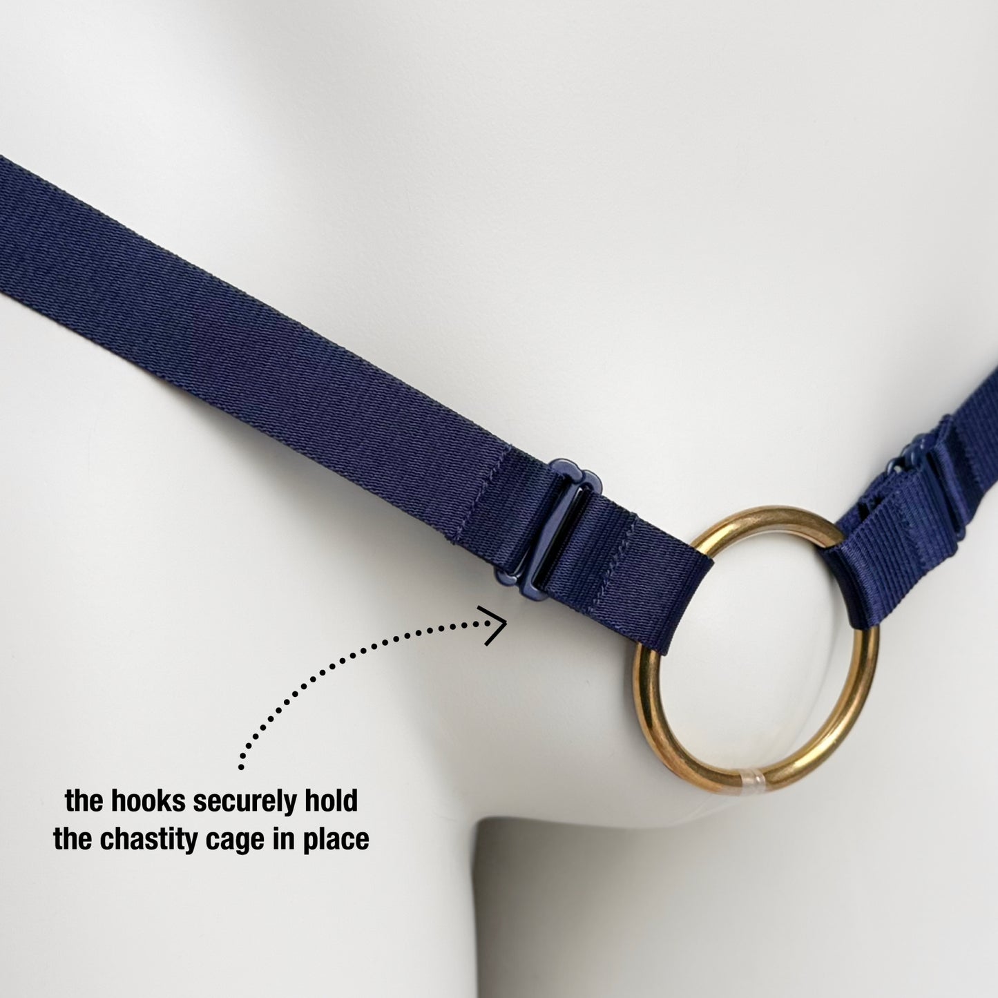 Monochrome Two Straps Support Belt For Chastity Cage (Navy)