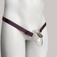 Two Straps Sissy Chastity Cage Support Belt (Burgundy)
