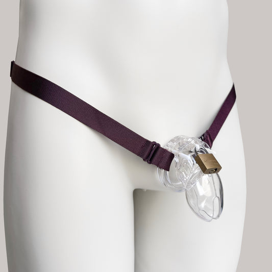 Monochrome Two Straps Support Belt For Chastity Cage (Burgundy)