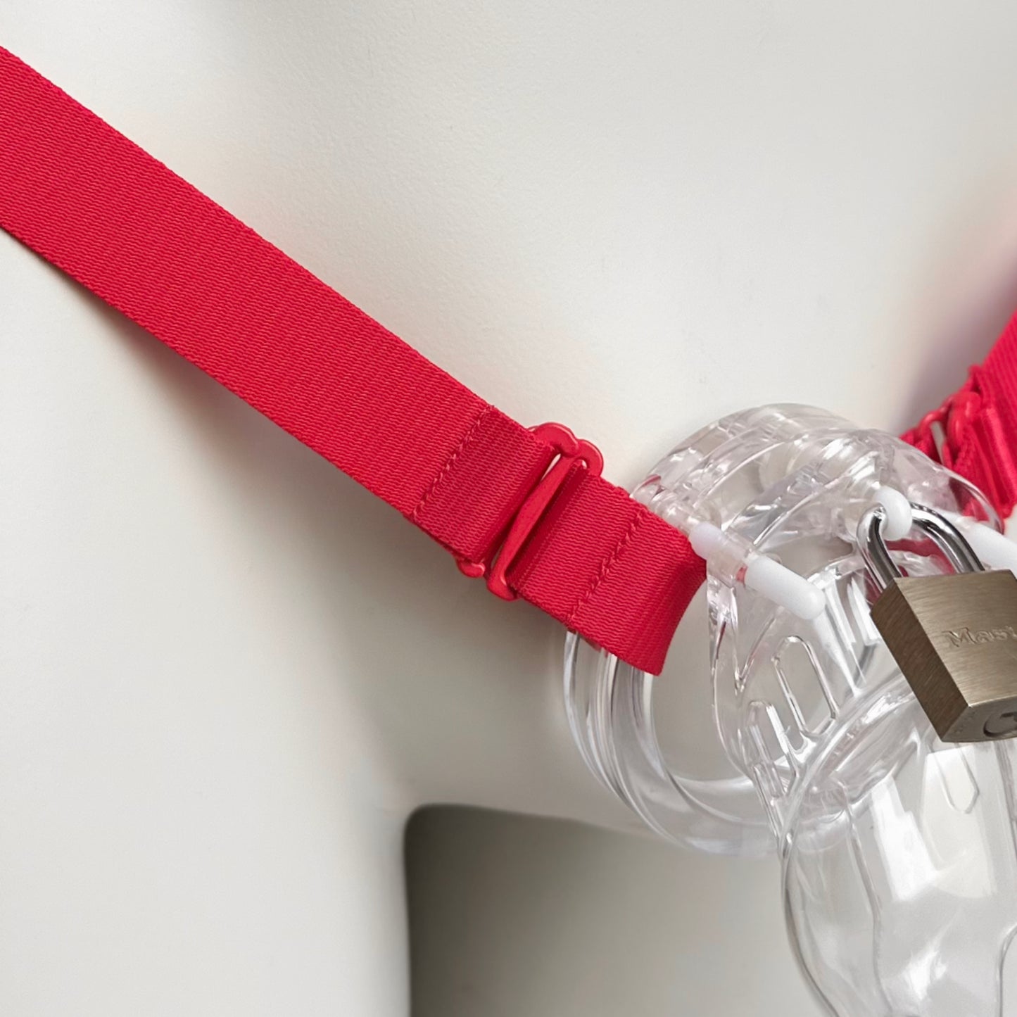 Monochrome Two Straps Support Belt For Chastity Cage (Red)