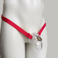 Monochrome Two Straps Chastity Cage Belt (Red)