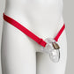 Monochrome Two Straps Support Belt For Chastity Cage (Red)
