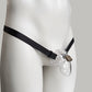 Monochrome Two Straps Chastity Cage Belt (Black)