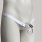 Monochrome Two Straps Chastity Cage Belt (White)