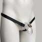 Monochrome Three Straps Chastity Cage Support Belt (Black)