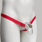 Monochrome Three Straps Chastity Cage Support Belt (Red)