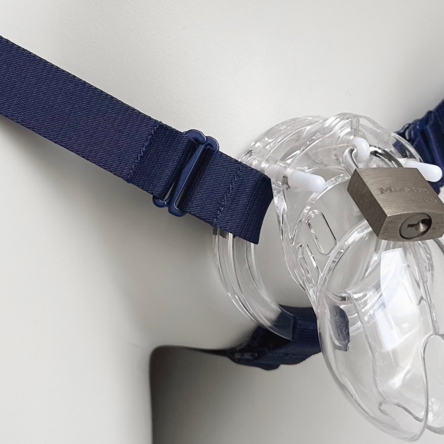 Monochrome Three Straps Support Belt For Chastity Cage (Navy)