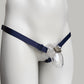 Monochrome Three Straps Chastity Cage Support Belt (Navy)