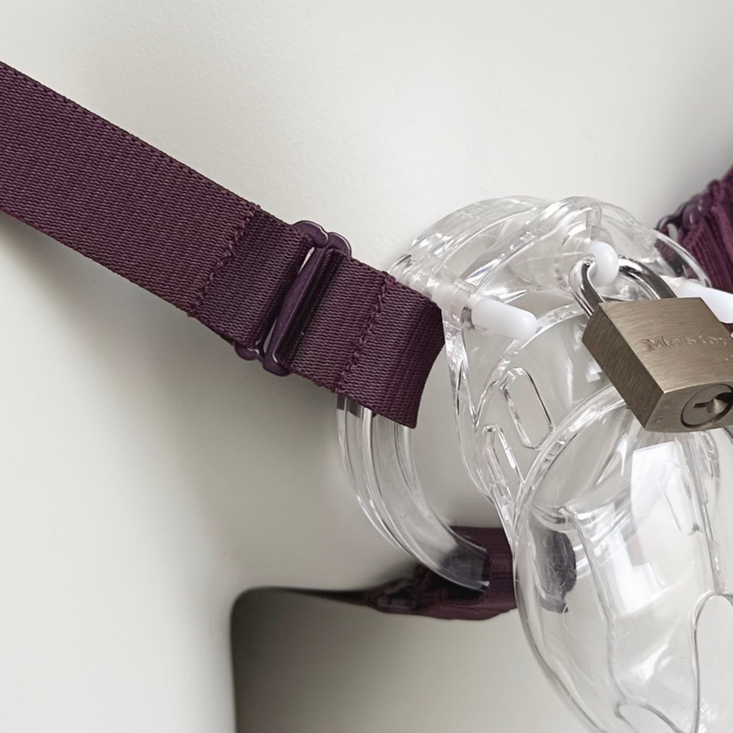 Monochrome Three Straps Support Belt For Chastity Cage (Burgundy)