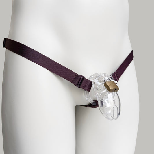 Monochrome Three Straps Support Belt For Chastity Cage (Burgundy)
