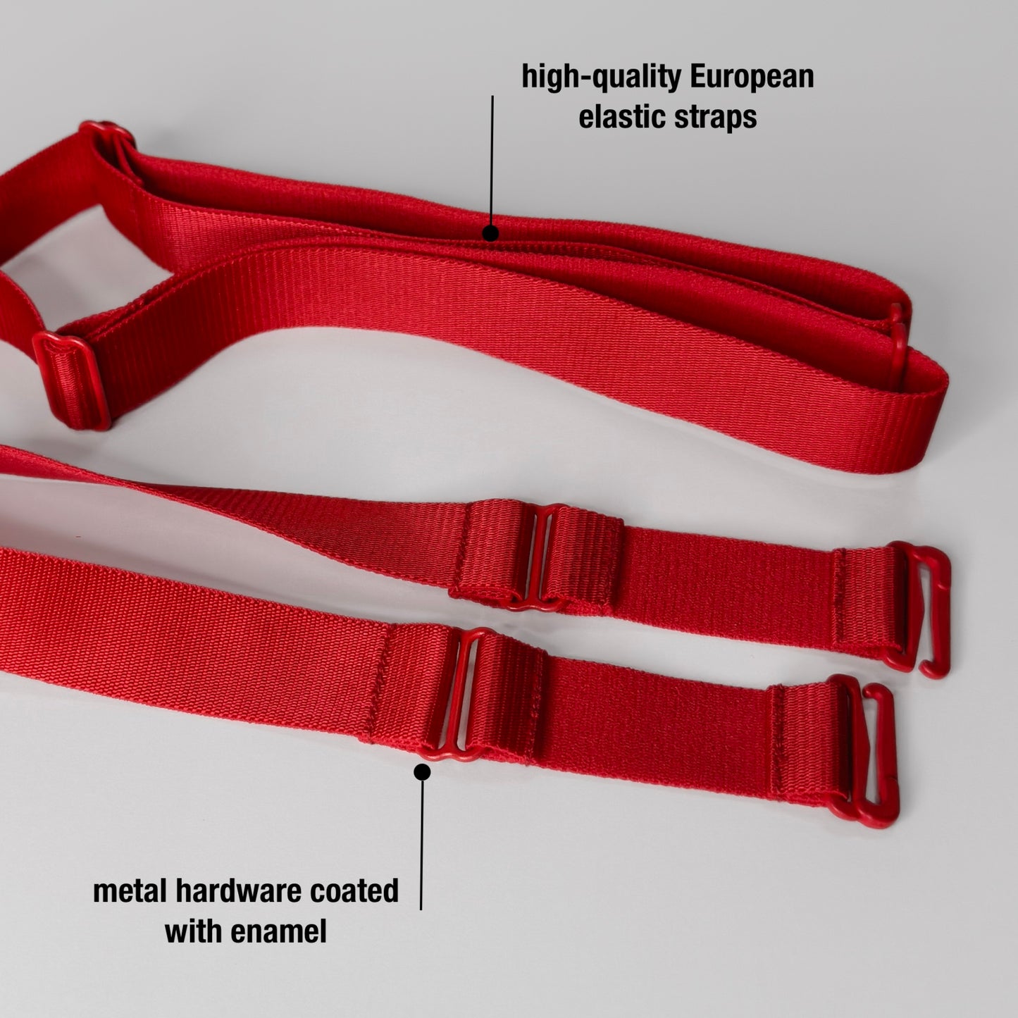 Monochrome Two Straps Support Belt For Chastity Cage (Red)