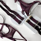 Monochrome Two Straps Support Belt For Chastity Cage (Burgundy)
