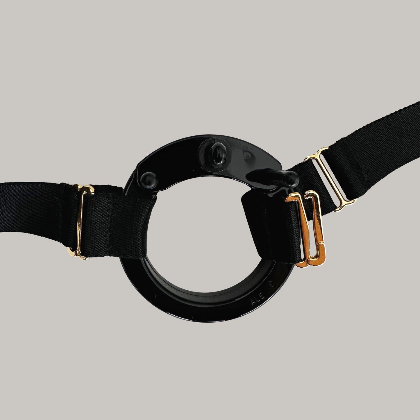 Male Two Straps Chastity Cage Belt Black