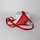 Crotchless Mesh Thong With Bows (Red)