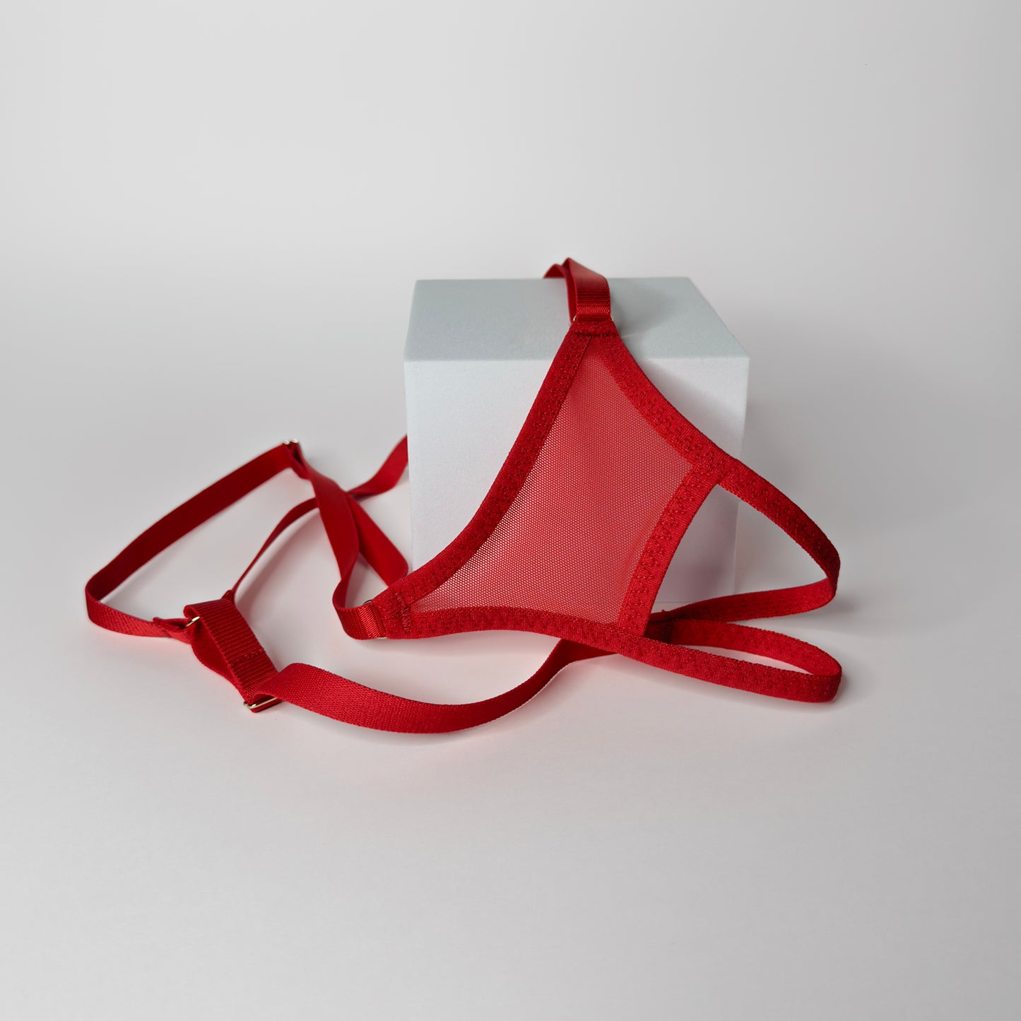 Crotchless Mesh Thong (Red)