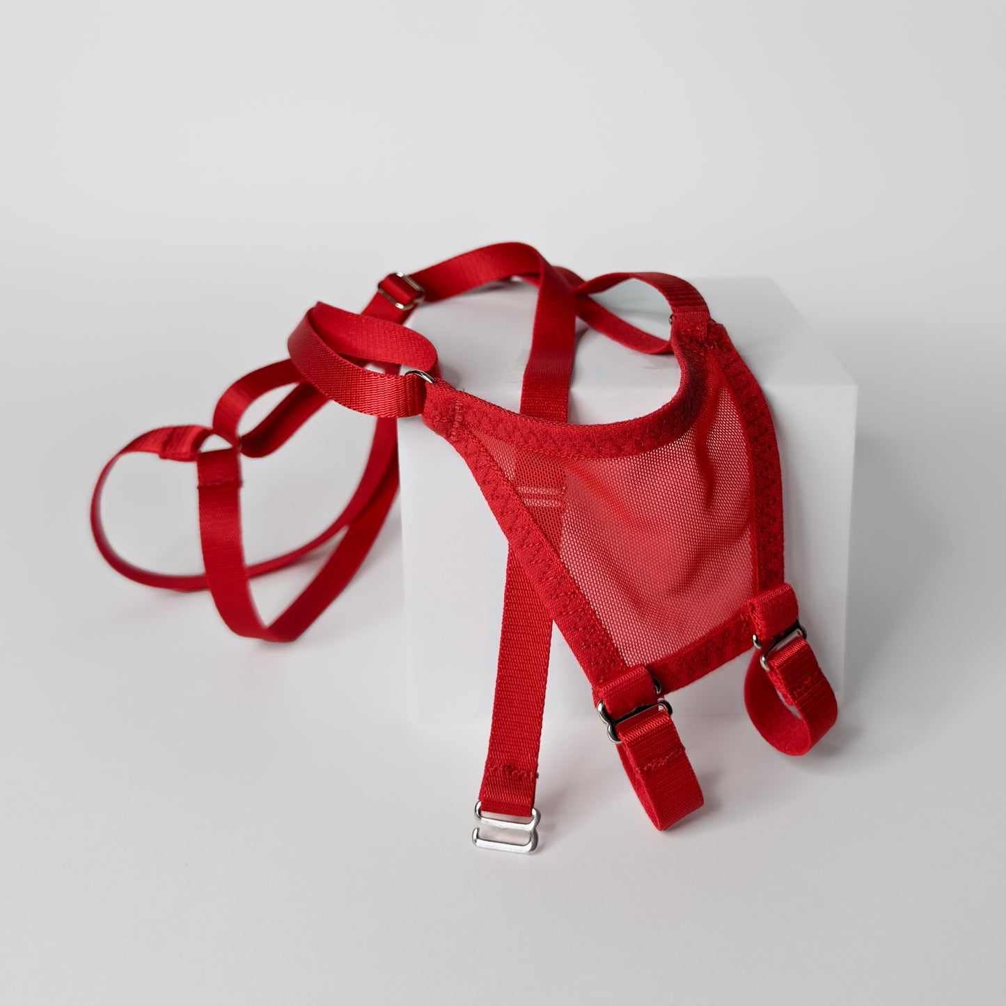 Mesh Support Thong For Chastity Cage (Red)