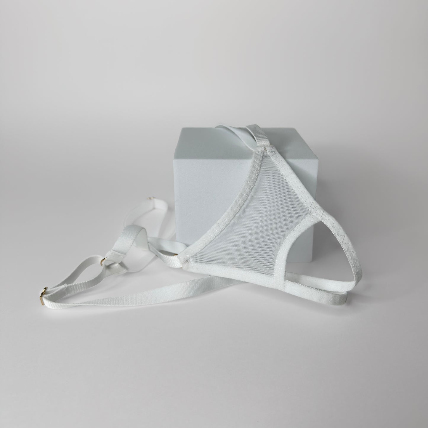 Crotchless Mesh Thong (White)
