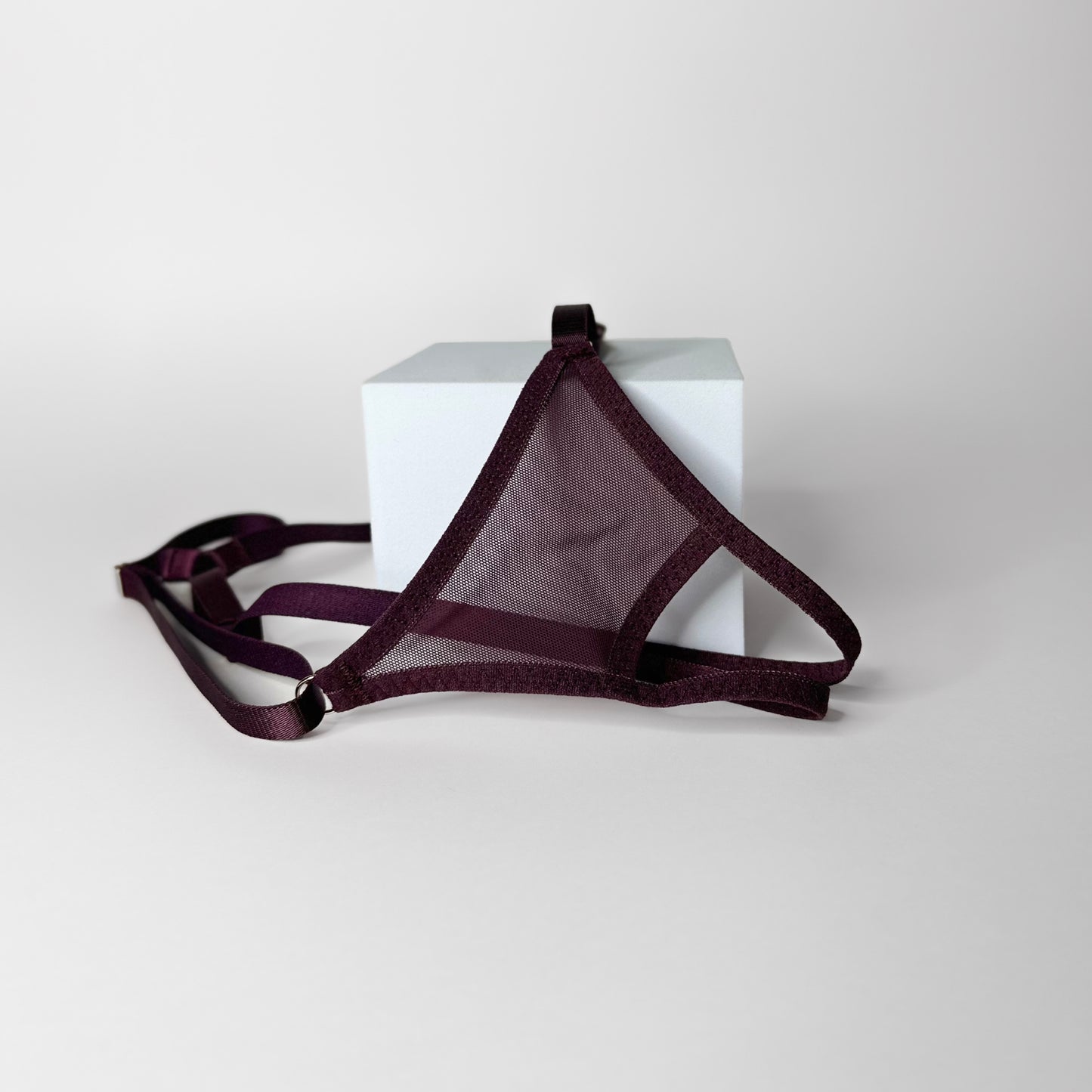 Crotchless Mesh Thong (Burgundy)