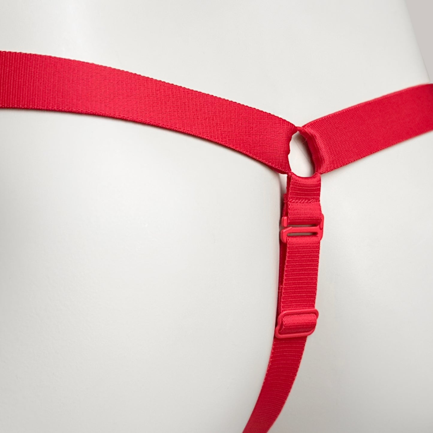 Monochrome Three Straps Support Belt For Chastity Cage (Red)