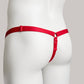 Monochrome Three Straps Support Belt For Chastity Cage (Red)