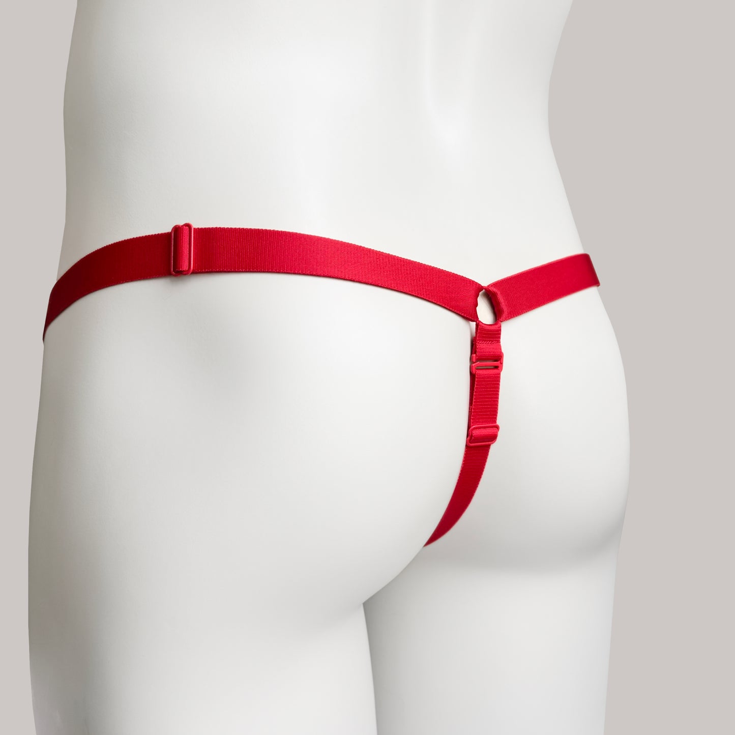 Monochrome Three Straps Support Belt For Chastity Cage (Red)