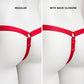 Monochrome Three Straps Support Belt For Chastity Cage (Red)