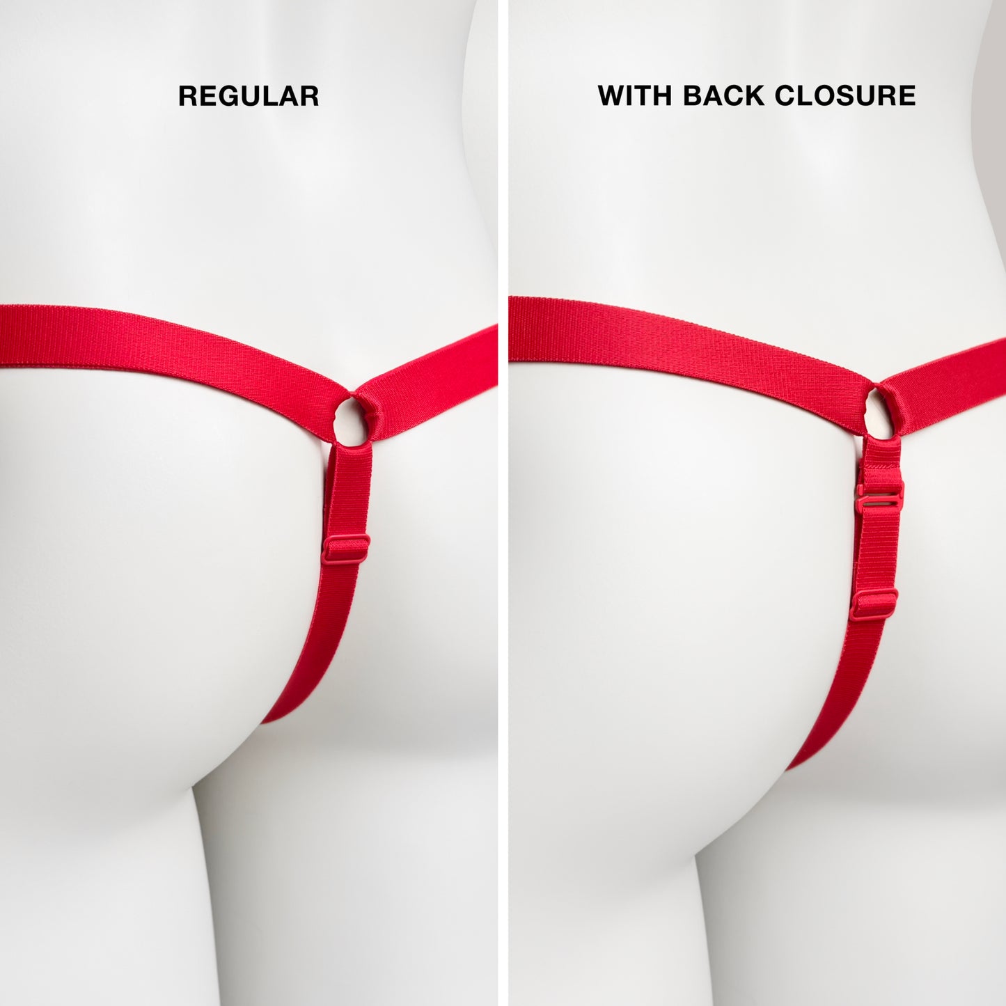 Monochrome Three Straps Support Belt For Chastity Cage (Red)