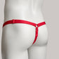 Monochrome Three Straps Support Belt For Chastity Cage (Red)