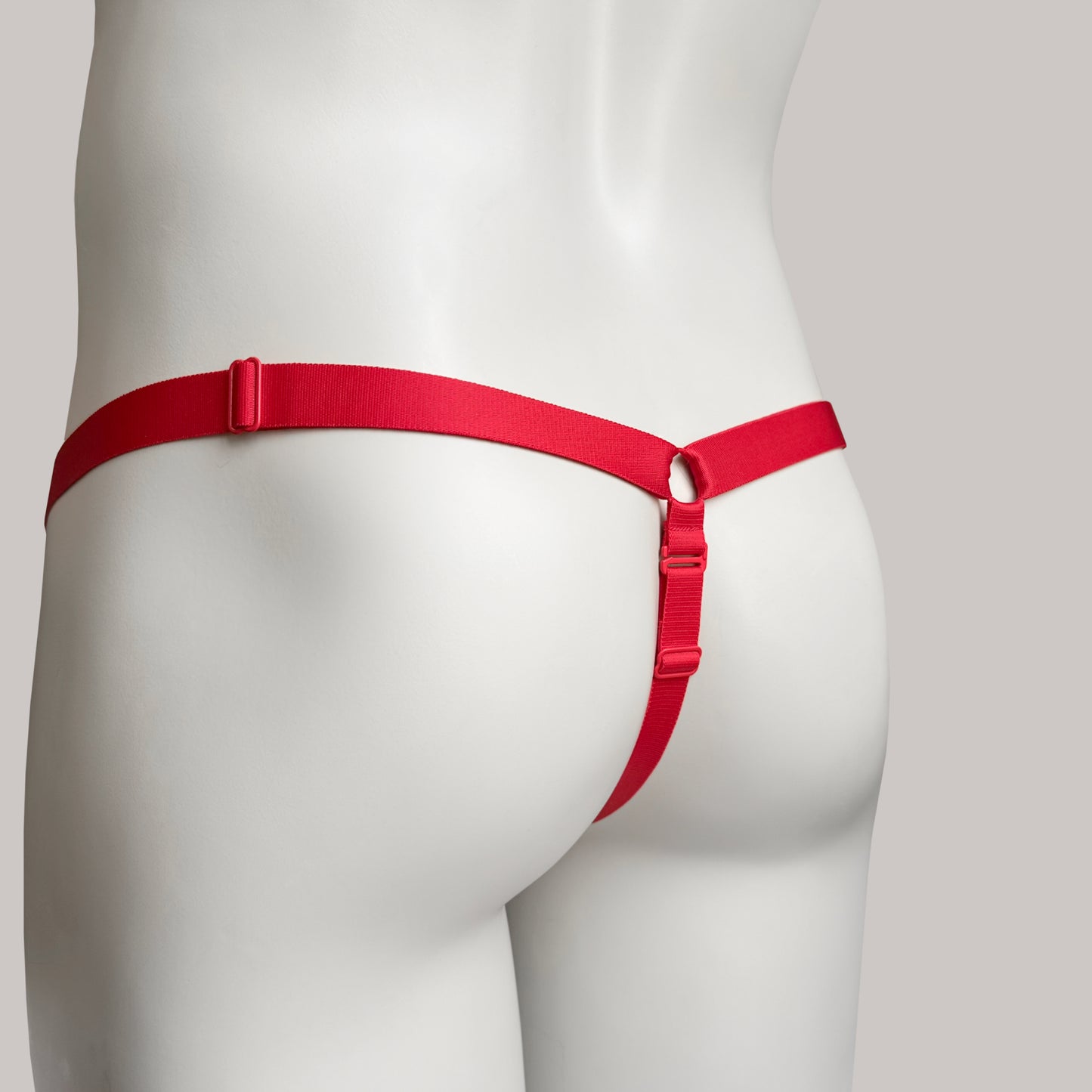 Monochrome Three Straps Support Belt For Chastity Cage (Red)